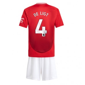 Manchester United Matthijs de Ligt #4 Domaci Dres za Dječji 2024-25 Kratak Rukavima (+ kratke hlače)